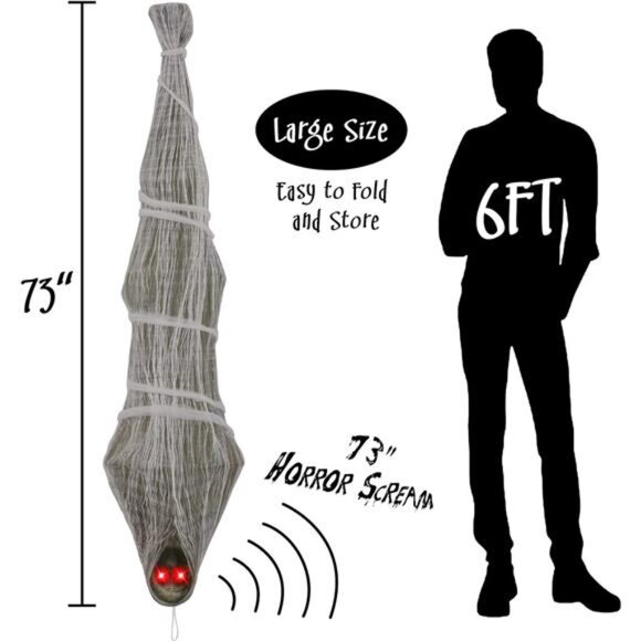 Corpse Halloween Decorations Outdoor: Horror Scream with Lighted LED Eyes - Picture 3 of 7